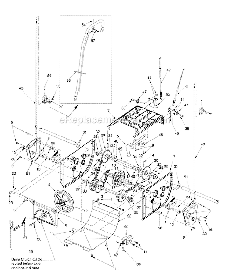 Page D Diagram and Parts List for 31AE573H401 1999 Yard Man Snow Blower